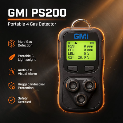 GMI PS200 PS500 Portable Multi Gas Detector 4 Gasmonitor für die persönliche Sicherheit
