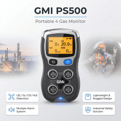 GMI PS200 PS500 tragbare Gasdetektor H2S CO O2 Brennstoffgasmonitor Industriesicherheitsgasdetektor
