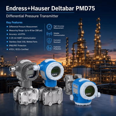 Endress Hauser Deltabar PMD75 4-20 mA HART Smart Differenzdrucksensor Differenzdrucktransmitter
