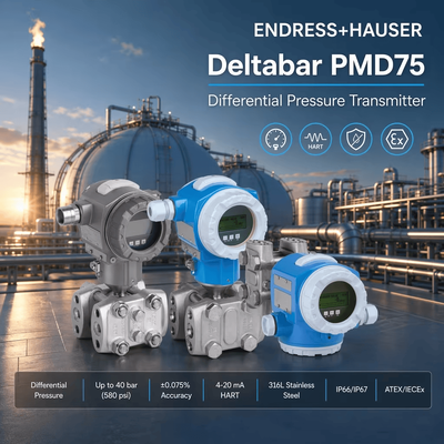 Endress+Hauser Deltabar PMD75 HART 4-20mA Drucksensor Prozessinstrument Differenzdrucktransmitter E+H
