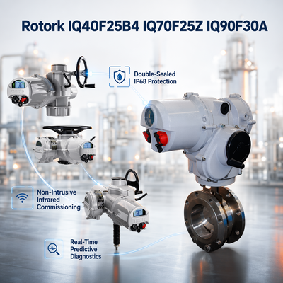Neuer Rotork IQ40F25B4 IQ70F25Z IQ90F30A Neuer intelligenter Mehrgang-Elektro-Ventilantrieb, 1000-2000 Nm, IP68 nicht-intrusiv