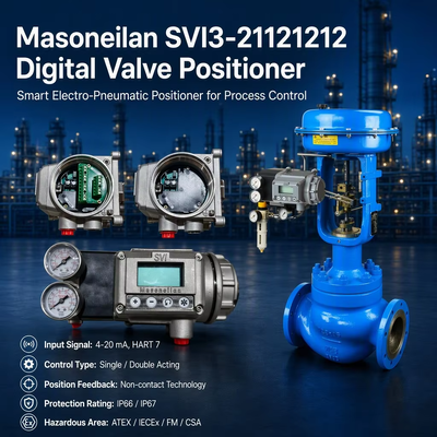 Masoneilan SVI3-21121212 Erweiterte Diagnostik IP66 Einwirkendes LCD-Display 4-20 mA HART 7 Ventilpositionierer