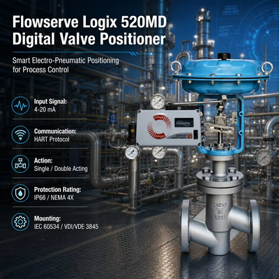 Flowserve Logix 520md 520MD+47-W1D201-GM3-0000 Digital HART 4-20mA Ventilstellwerk Pneumatikantrieb Regelventil
