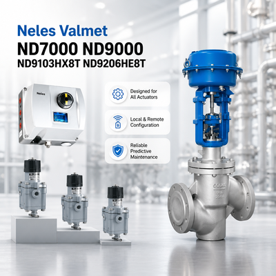 Valmet Me Tso OEM ND7000 ND9000 ND9103HX8T ND9206HE8T Pneumatischer intelligenter digitaler Stellungsregler HART 4-20mA Industrieautomation