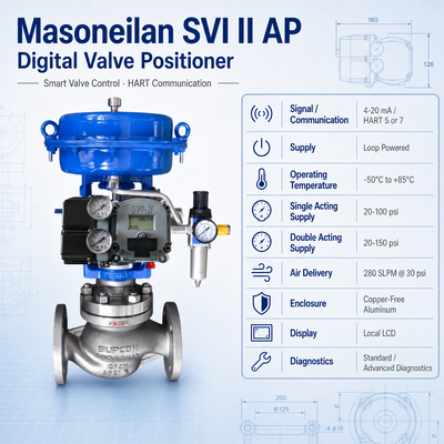 Stock Masoneilan Control Valve Positioner SVI2 HART SVI II AP Advanced Performance Digital Valve Positioner