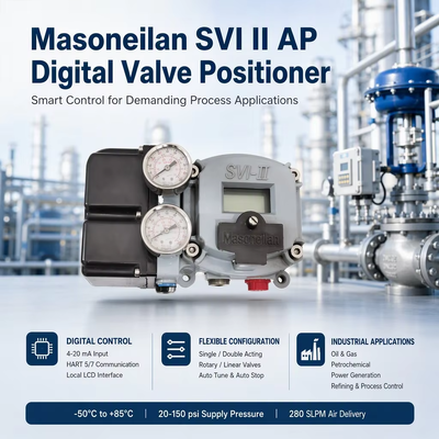 Auto Tune Digital Valve Positioner Masoneilan SVI2 AP Diagnostics 4-20mA Non-contact Position Sensing Valve Positioner