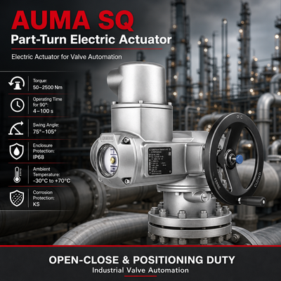 AUMA SQ Elektrischer Drehantrieb Teilumdrehungs-Ventilantrieb Kugelhahn Automatisierung Industrieller Elektrischer Antrieb