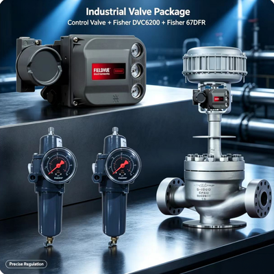 Fisher DVC6200 Digital Valve Controller mit 67DFR Filterregler für präzise pneumatische Regelung
