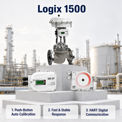 Logix 1500 Intelligent HART Protocol Digital Valve Positioner 4 20mA IP67 Elektropneumatische Durchflusssteuerung Ölchemie