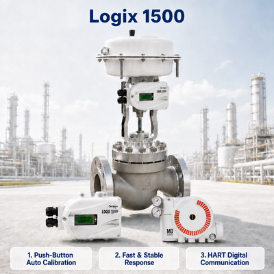 Logix 1500 Smart Digital Valve Positioner HART Kommunikation 4 20mA IP67 Durchflusssteuerung Petrochemische Raffinerien