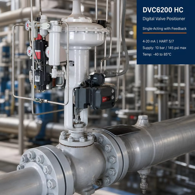 DVC6200 HC Digital Valve Controller 4 ̊20 mA HART Pneumatischer Einwirkungsventilpositionierer mit Rückkopplung