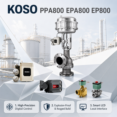 KOSO OEM Elektropneumatisches intelligentes Stellungsregler PPA800 EPA800 EP800 4 20mA IP66 Öl Gas einfach doppeltwirkend
