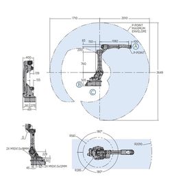 Yaskawa Motoman 6-Axis, Schweißens-Roboter der Ausgedehnt-Reichweiten-AR2010 bietet schnelles und starkes mit Prüfer des Roboter-YRC1000 an