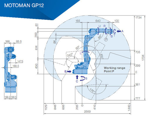 6 Auswahl Äxte Yaskawa GP12 1.5KVA und Platz-Roboter-Arm