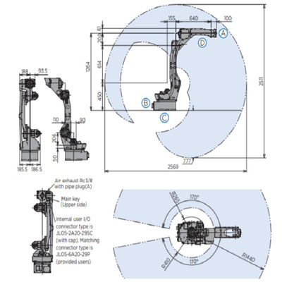 Industrieroboter-Arm GP12 YASKAWA mit Prüfer des Industrieroboter-YRC1000 für imaterial schweißende andg Übergebung