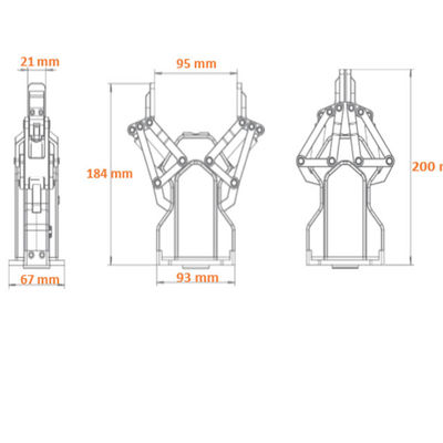 Chinesische Marke grib Hand AG-95 passte mit dem kooperativen Roboterarm zusammen