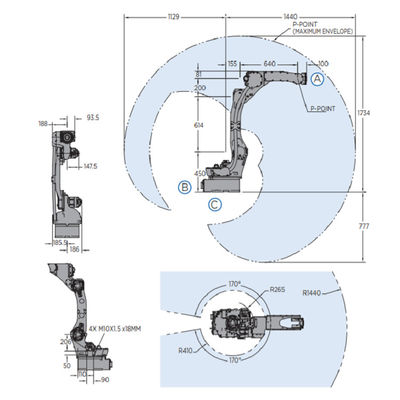 Der 6 Achsen-Roboter-Arm AR1440 für das Schweißen 12kg der Nutzlast 1440mm erreichen schnellen und genauen Elektroschweißen-Roboter