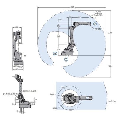 Achse AR1730 des Industrieroboter-6 für das Schweißen schnellen und genauen YRC-Prüfers 1000 der Nutzlasten-25kg Arc Welding Robot