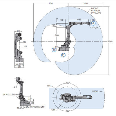 Roboter-Arm der Achsen-AR2010 6 für schweißende Nutzlast 12kg erreichen 2010mm schnellen und genauen Elektroschweißen-Roboter