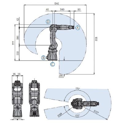 Roboterarm der Achsen-GP7 6 für materielle Übergebungsnutzlast 7kg erreichen 927mm schnellen und genauen materiellen Übergebungsroboter