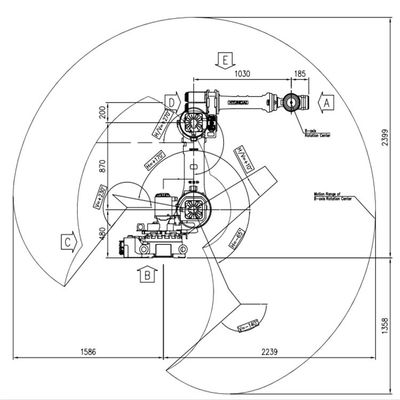 Der Roboter-Arm-Fräsmaschine-6 Reichweite 2239mm HH050 Achsen-der Nutzlasten-50kg mit Hi5a-S60 Prüfer Milling Robot