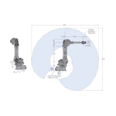 GP50 mit Nutzlast 50KG sterben geworfener Maschinen-und der 6 Achsen-Roboter-Arm-Industrieroboter