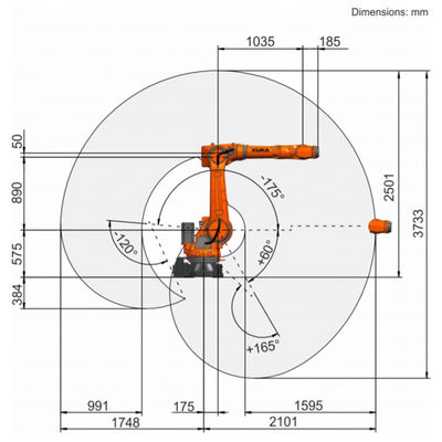 Kr 70 R2100 mit Prüfer-Payload 85kg Kr C4 Palettierungsroboter Reichweiten-2101mm