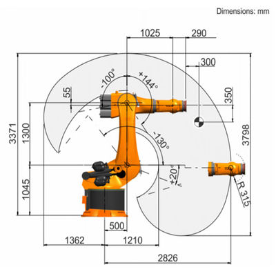Maximale Nutzlast R2830 472kg Kr 360 erreichen 2826mm der 6 Achsen-Roboter-Manipulator