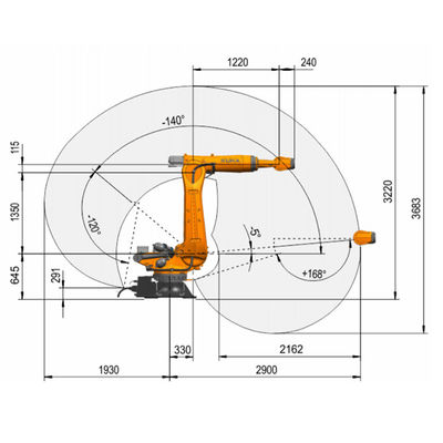 Nutzlast R2900-2 313kg Kr 240 erreichen 2900mm 6 Achsen-Punktschweissen-Roboter