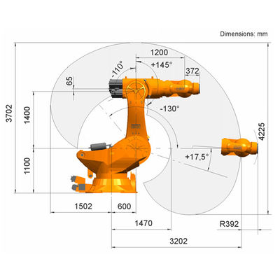 Kr-Titan-Nutzlast 1000 1000kg erreichen Kontrolleur Palletizing Robot 3202mm Kr C4