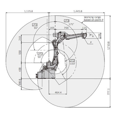 Achsen-Nutzlast 6kg BA006N erreichen einfache Management-6 1445mm Elektroschweißen-Roboter