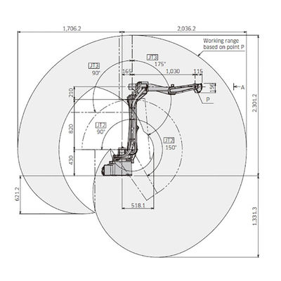 BA006L 6 Management-Elektroschweißen-Roboter der Achsen-Nutzlasten-6kg der Reichweiten-2036mm einfacher