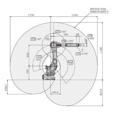 Achsen-Nutzlast 10kg RA010N 6 erreichen 1450mm erfahrenen und flexiblen Elektroschweißen-Roboter