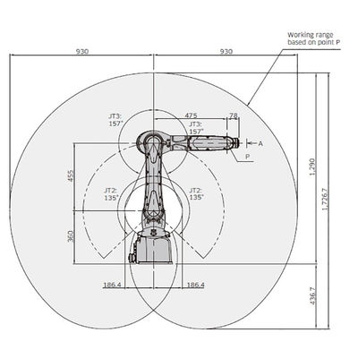 RS007L-Nutzlast 7kg erreichen 930mm 6 Achsen-Industrieroboter-Arm der Achsen-Kompaktbauweise-6