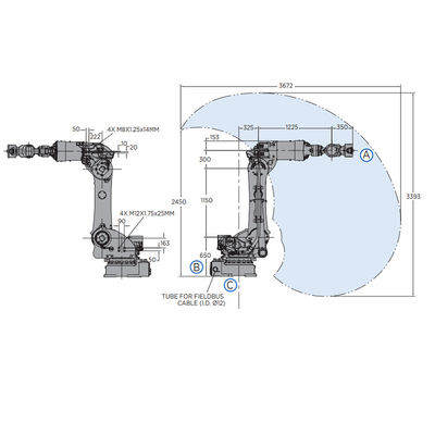 Punktschweissen-Maschine SP165 mit Nutzlast 165KG und dem schweißenden Roboterarm in der Roboter-Industrie
