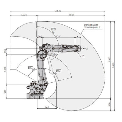 BX200L 6 punktschweissen-Roboter der Achsen-Nutzlasten-200kg der Reichweiten-2597mm Hochgeschwindigkeits