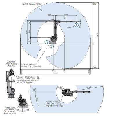 6 Achsen-Roboter-Arm MH50II-20 mit Nutzlast 20KG für Elektroschweißen und Beschichtungs-Maschinen