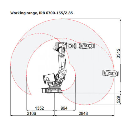 Leistungsfähiges und flexibles IRB6700 mit Roboter-dem Arm der Nutzlasten-155KG für Auswahl-und Platz-Maschine