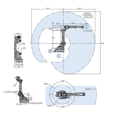 6 Aixs Roboter mit 12KG Reichweite der Nutzlasten-2010MM des AR2010 Schweißgeräts mit dem Industrieroboter-Arm