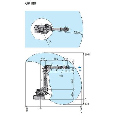 6 Achsen-Roboter-Arm von Motoman GP180 mit 2702mm Reichweiten-Industrieroboter als Auswahl-und Platz-Maschine
