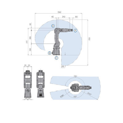 Hohe Leistungsfähigkeit GP8 mit Roboterarm-Manipulator-Industrieroboter der Nutzlasten-8KG als Transporteinrichtungen