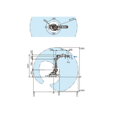 Industrieroboter GP25 mit Prüfer-As Material Handlings-Ausrüstungs-Teilen der Nutzlasten-25KG und des Roboters YRC1000
