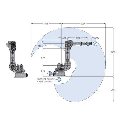 6 Aixs Roboterarm CNC von Motoman GP110 mit Nutzlast 110KG für Transporteinrichtungen