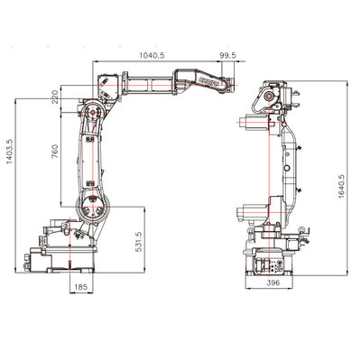 SF6-C2080 mit 10KG Reichweiten-Roboterdem arm der Nutzlasten-2080MM als Industrieroboter und Schweißens-Roboter