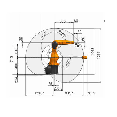 Automatisches Roboter-Roboterschweißgerät schweißender Roboter Kr 6 schweißender Achsen-R700 6