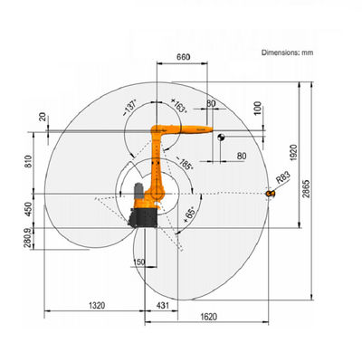 6 Achsen-industrieller Roboterarm-Industrieroboter mit bewertetem Industrieroboter der Nutzlasten-8Kg Kuka