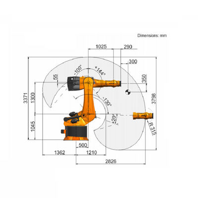 Industrieroboter des industriellen Roboterarmes mit 6 Achsen mit bewerteter Nutzlast 600 Kilogramm-kuka Industrieroboters