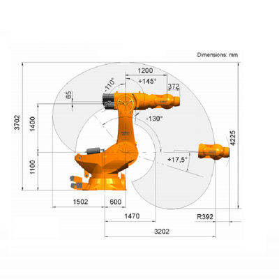 Industrieroboter des industriellen Roboterarmes mit 6 Achsen mit bewerteter Nutzlast 1000 Kilogramm-kuka Industrieroboters