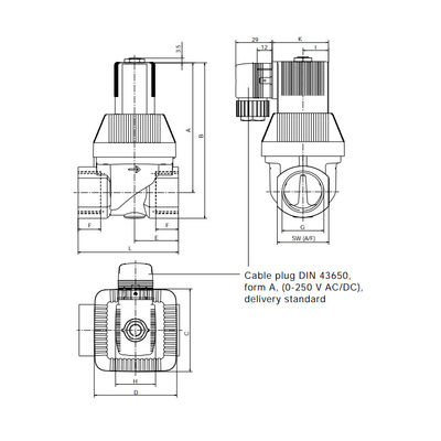 Art 6221 Weise des Kolbenschieber-2/2 Servo-unterstützt als Magnetventil für hohe pulsierte und Druckluft