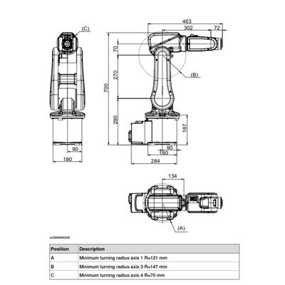 ABB IRB 120 6 Achsen-industrieller Roboterarm für flexible und kompakte Produktions-Industrieroboter-Arm-Nutzlast 3 Kilogramm